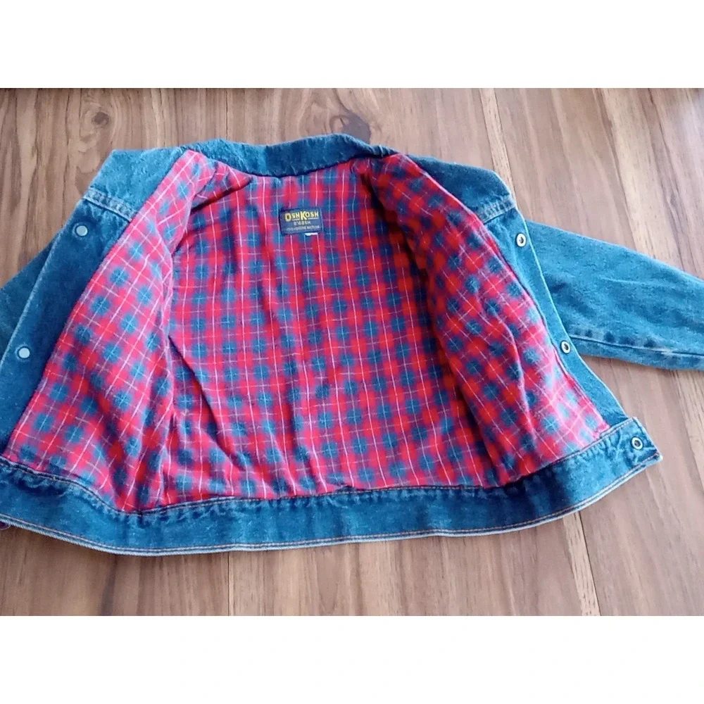 OshKosh B'Gosh Flannel lined Kids denim jacket No Size Tag - See measurements